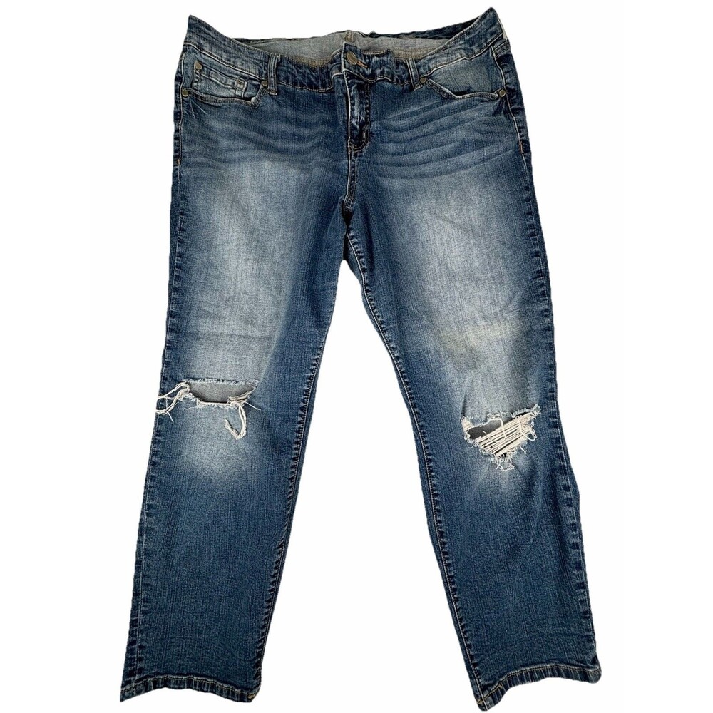 Torrid Jeans Women's Size 20R Blue High Rise Distressed